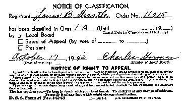 Draft classification card