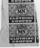 Ration coupons for clothing